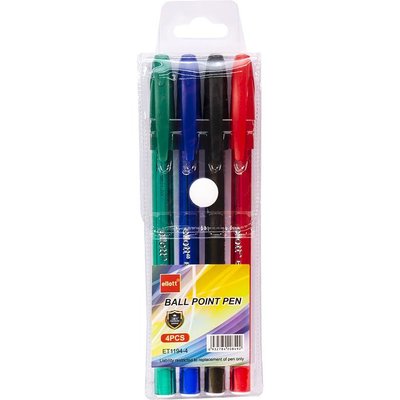 Набір кулькових ручок "Ellott" ET1194-4, 4 кольори ET1194-4 фото