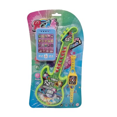 Дитяча іграшка "Гітара" Bambi 8120-2 з наручним годинником та телефоном 8120-2 (Green) фото