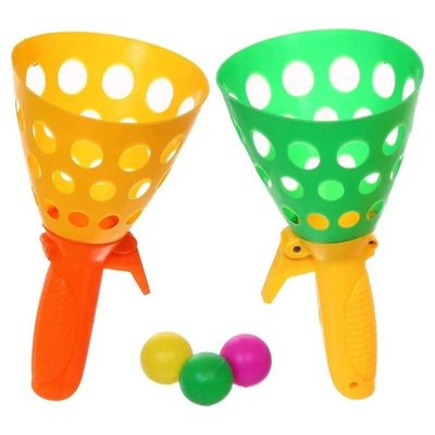 Игра Ловушка CEL1203047 2 ракетки, 3 мячика, 16х38 см CEL1203047(Green-Yellow) фото