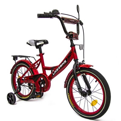 Велосипед дитячий 2-х колісний 16" 211615 (RL7T) Like2bike Sky, бордовий, рама сталь, з дзвінком 211615 фото
