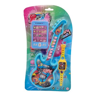 Дитяча іграшка "Гітара" Bambi 8120-2 з наручним годинником та телефоном 8120-2 (Blue) фото