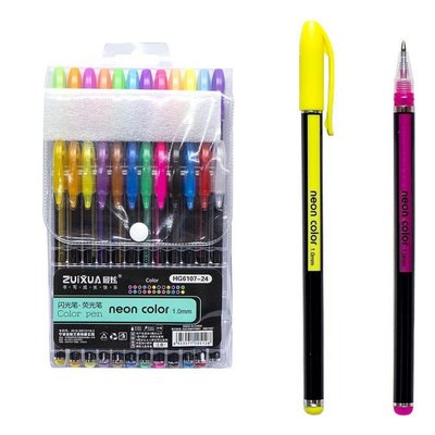 Набір гелевих ручок "Neon color" HG6107-24, 24 кольори HG6107-24 фото