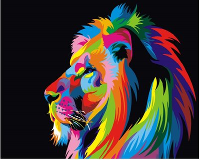 Картина по номерам. Brushme "Радужный лев" GX3973, 40х50 см GX3973 фото