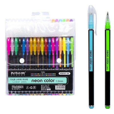 Набір гелевих ручок "Neon color" HG6107-36, 36 кольорів HG6107-36 фото