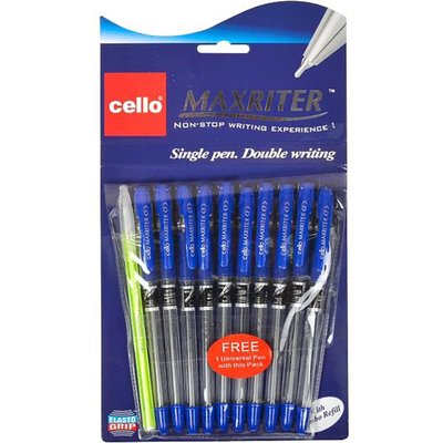 Ручка олійна MAXRITER Cello 727+1(Blue), синя 10 штук в упаковці 727+1(Blue) фото
