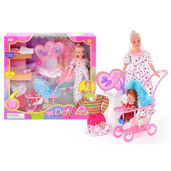Кукла беременная типа Барби Defa Lucy 8049 с ребенком и аксессуарами 8049(Torquoise) фото