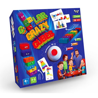 Розвиваюча настільна гра "Color Crazy Cubes" Danko Toys CCC-02-01U з дзвіночком CCC-02-01U фото