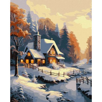 Картина за номерами "Зимовий будиночок ©art_selena_ua KHO6333 40х50 см KHO6333 фото