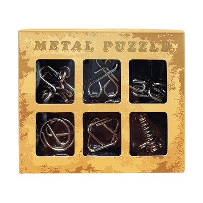 Набір металевих головоломок "Metal Puzzle" 2116, 6 штук в наборі 2116E(Biege) фото