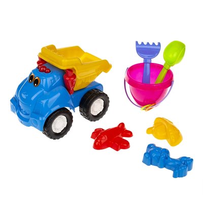 Іграшковий самоскид "Смайл" №3 0145 з набором для пісочниці 0145(Blue) фото