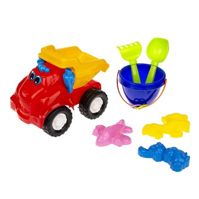 Іграшковий самоскид "Смайл" №3 0145 з набором для пісочниці 0145(Red) фото