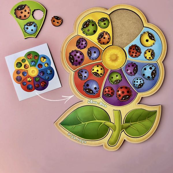 Настільна розвиваюча гра "Квітка-семиквітка-2" Ubumblebees (ПСФ039) PSF039 сортер з картками PSF039 фото