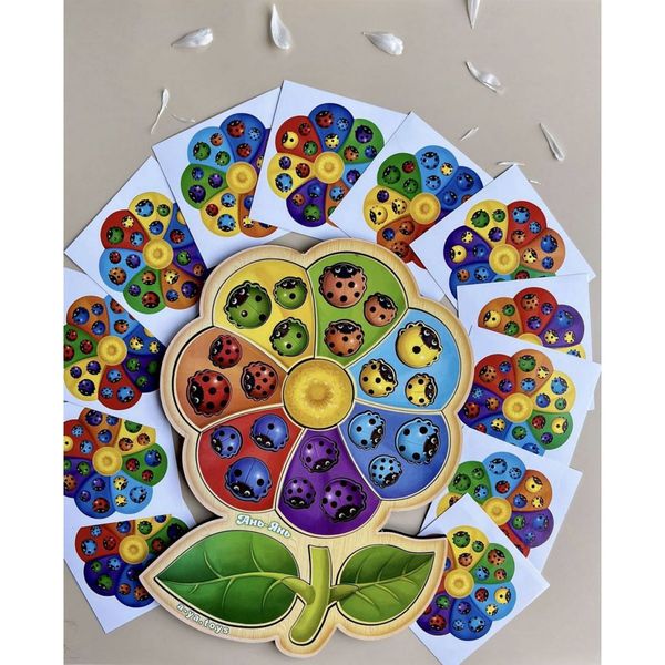 Настільна розвиваюча гра "Квітка-семиквітка-2" Ubumblebees (ПСФ039) PSF039 сортер з картками PSF039 фото