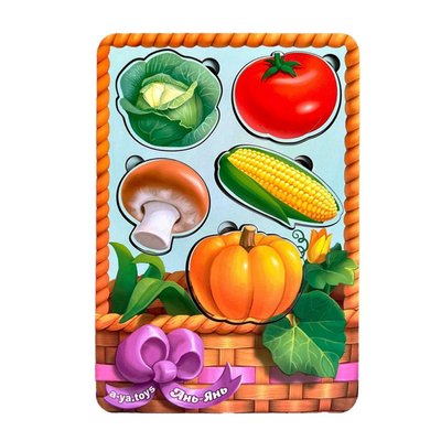Настольная развивающая игра "Корзина с овощами-2" Ubumblebees (ПСФ043) PSF043 сортер-вкладыш PSF043 фото