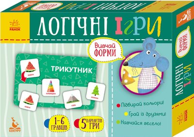 Дитячі логічні ігри "Вивчай форми" 918002, 24 картки укр. мовою 918002 фото