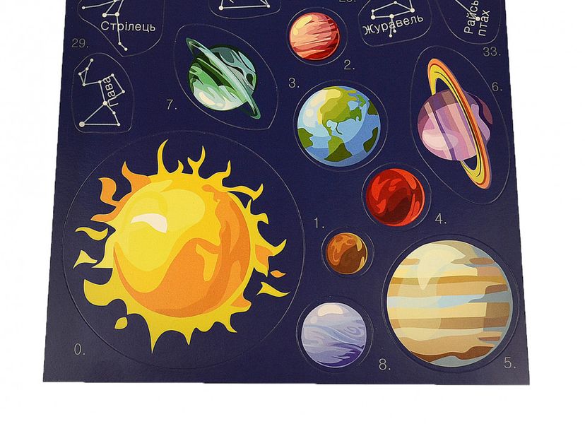 Игра с многоразовыми наклейками "Карта звездного неба" KP-007 на укр. языке KP-007 фото