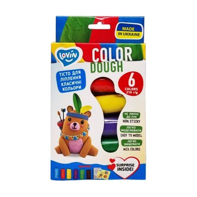 Набір тіста для ліплення "Color" ТМ Lovin 41175, 6 кольорів по 35 г 41175 фото