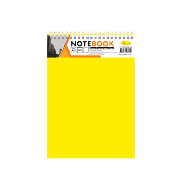 Блокнот А5 В-БП5-80, 80 листів, пружина зверху В-БП5-80(Yellow) фото