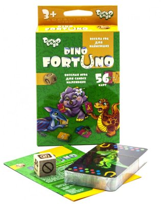 Дитяча розвиваюча настільна гра "Dino Fortuno" UF-05-01, 56 карток UF-05-01 фото