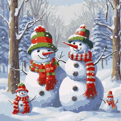 Картина за номерами "Чарівні сніговики" ©art_selena_ua Ідейка KHO5106 40х40 см KHO5106 фото